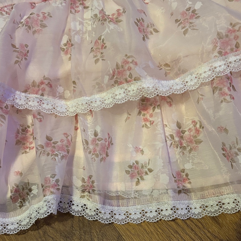 NWT Peach Love California Pink Floral Chiffon lace Tank with Peach Love shorts - Picture 3 of 14